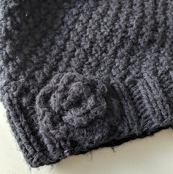 Set of Black Knitted Hairband and Beanie - Picture 6 of 7